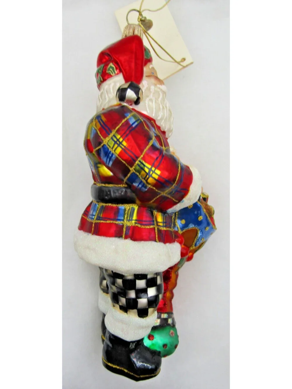 MacKenzie-Childs Holly Santa Ornament Poland 53910-26 with Tag and Box